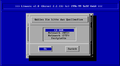 linuxrc - Installationsmedium