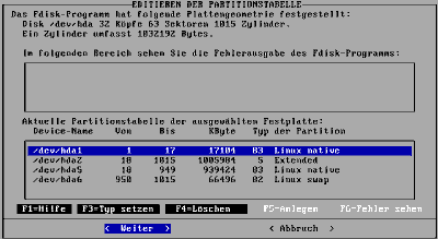 Partitionieren mit fdisk